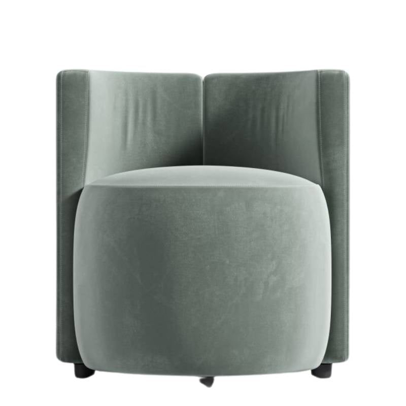 Front Facing View of The Nova Lounge Chair in Moonstone Fabric