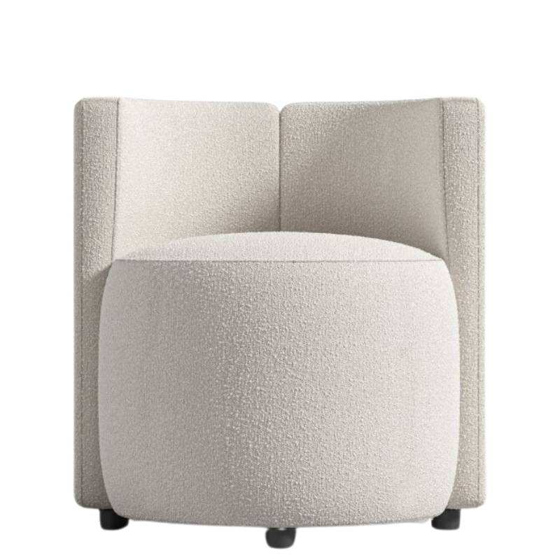 Front Facing View of The Nova Lounge Chair in Pearl Fabric