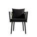 Front Facing View Of The Pierre Outdoor Dining Chair In Arcadia Fabric And Black Frame