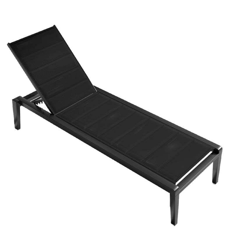 Overhead Angled View Of The Preston Outdoor Lounger In Black