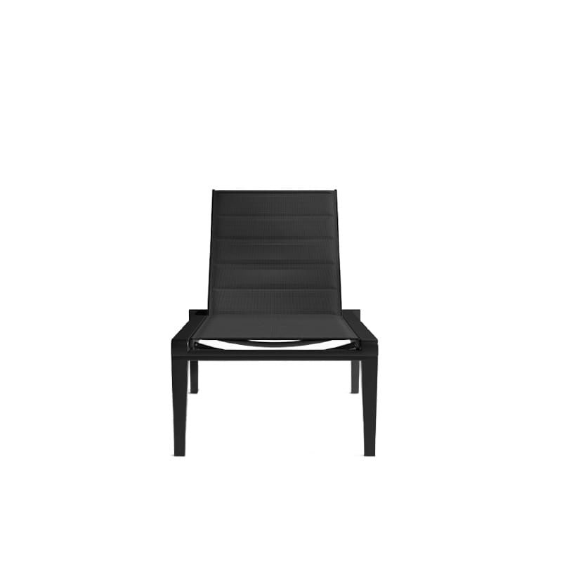 Front Facing View Of The Preston Outdoor Lounger In Black