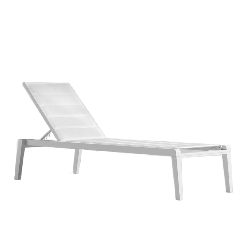 Angled Facing View Of The Preston Outdoor Lounger In White