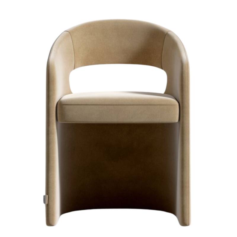 Front Facing View of The Rhea Dining Chair in Tuscany Fabric and Color