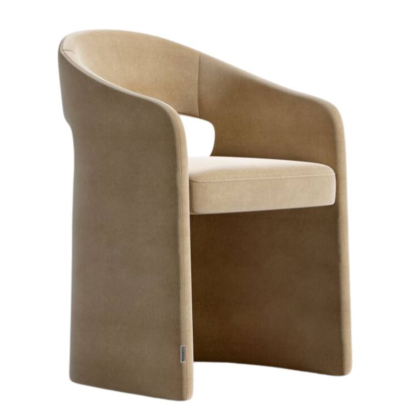 Angled Side View of The Rhea Dining Chair in Tuscany Fabric and Color