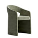 Angled Side View of The Rhea Dining Chair in Verdant Fabric and Color