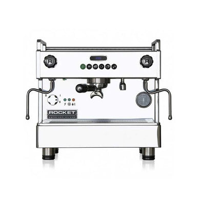 Front Facing View Of The Rocket Boxer Shot Timer Commecial Espresso Machine Tall Cup - 1 Group