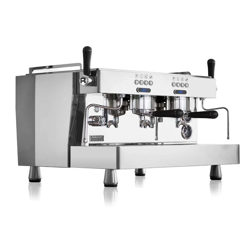 Left Angled Front View Of The Rocket R9 Commercial Espresso Machine 2 Group Standard Height