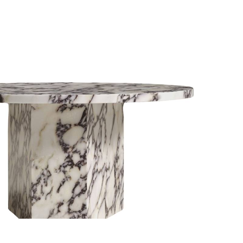 Close Up View of The Romulus Nesting Coffee Table in Viola Marble