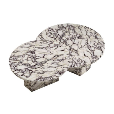 Top View of The Romulus Nesting Coffee Table in Viola Marble