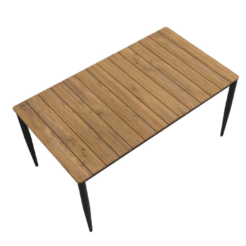 Angled Overhead View Of The Spencer Outdoor Dining Table In Black