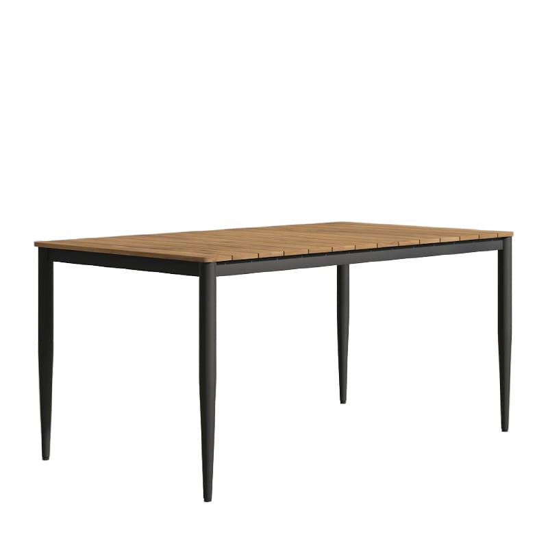 Angled View Of The Spencer Outdoor Dining Table In Black