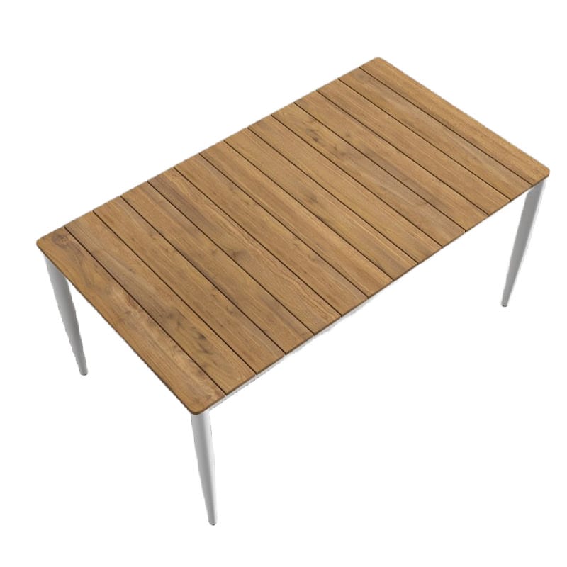 Angled Overhead View Of The Spencer Outdoor Dining Table In White