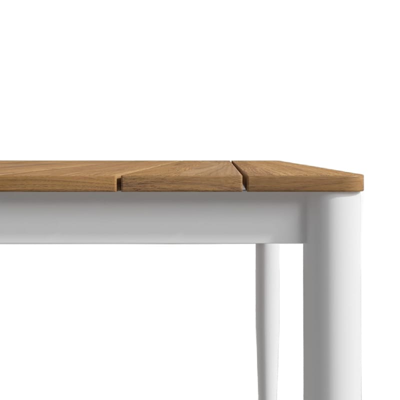 Close Up View Of The Spencer Outdoor Dining Table In White