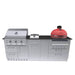 Front View of the Sunstone KAMADO 8 Foot Outdoor Kitchen Island Package With Red KAMADO