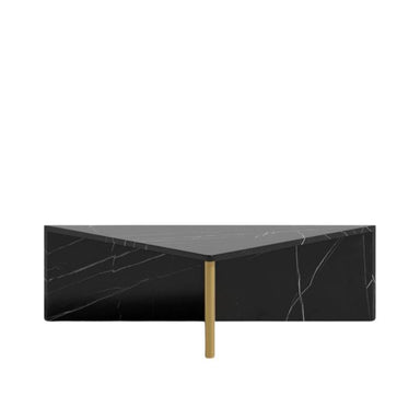 Front Facing View of The Low Terra Coffee Table in Black Marble