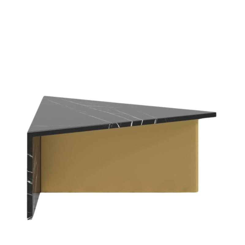 Side Facing View of The Low Terra Coffee Table in Black Marble