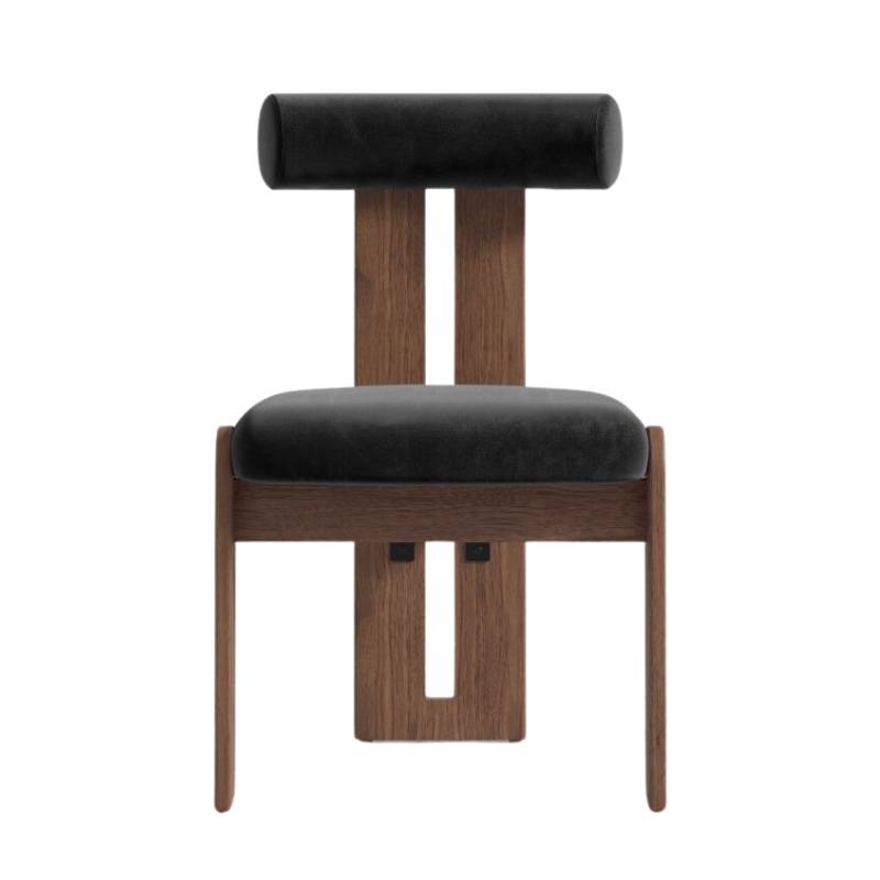 Front Facing View of The Tola Dining Chair in Black