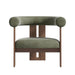 Front Facing View of The Tola Lounge Chair in Sage Vegan Suede Fabric