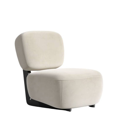 Angled Side View of The Toro Lounge Chair in Cloud Plush Velvet Fabric