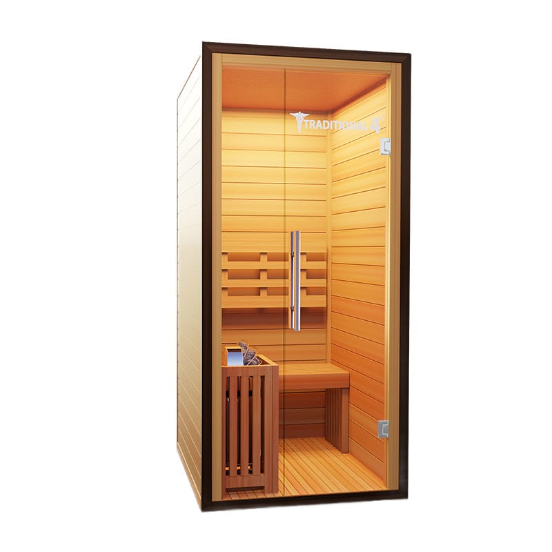 Slightly Angled Left View Of The Medical Saunas 1-Person Indoor Traditional 4 Steam Sauna