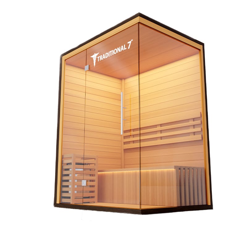 45 Degree Right Angled View Of The Medical Saunas 4-Person Traditional 7 Indoor Steam Sauna