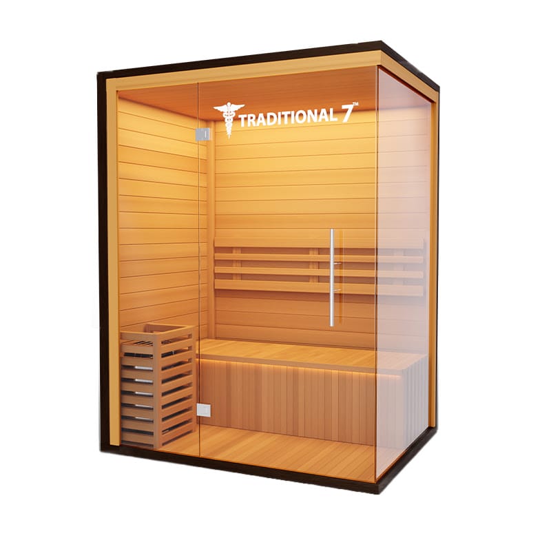 Right Angled View Of The Medical Saunas 4-Person Traditional 7 Indoor Steam Sauna