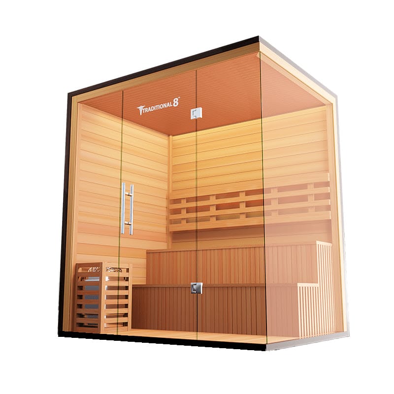 30 Degree Right Angled View Of The Medical Saunas 6-Person Traditional 8 Plus Indoor Steam Sauna