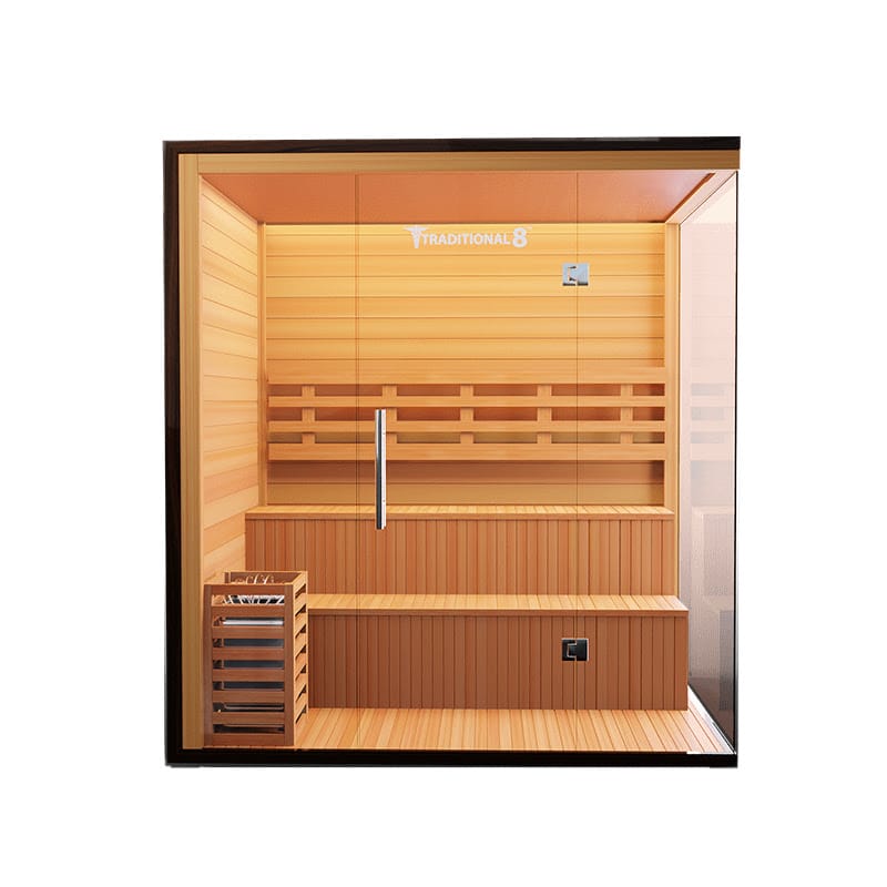 Front Facing Medical Saunas 6-Person Traditional 8 Plus Indoor Steam Sauna