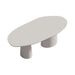 Angled Top View of The Alessia Dining Table In Alabaster Matte Lacquer Finish