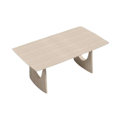 Top View of The Arco Extendable Dining Table in a Washed Natural Oak Veneer Finish