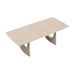 Top View of The Arco Extendable Dining Table in a Washed Natural Oak Veneer Finish With Leaf Extension