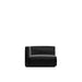 Front Facing View of The Arya Left Arm Modular Sectional Piece with Black Plush Velvet Fabric