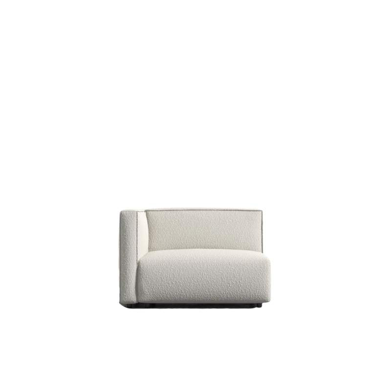 Front Facing View of The Arya Left Arm Modular Sectional Piece with Pearl Fabric