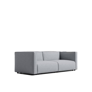 Angled Side View of The Arya Modular Loveseat in Porpoise Fabric and Color