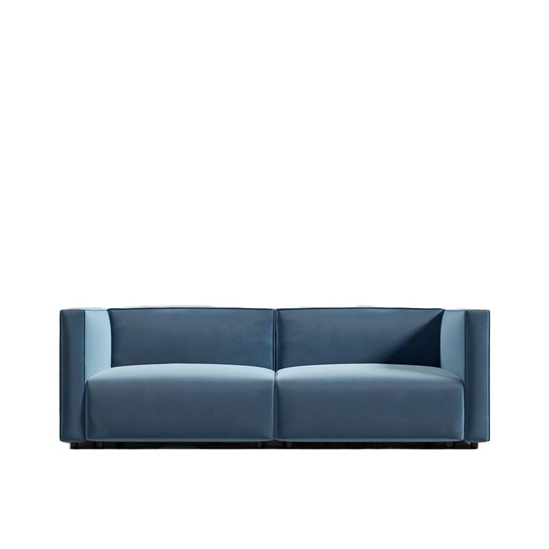 Front Facing View of The Arya Modular Loveseat in Solstice Fabric and Color