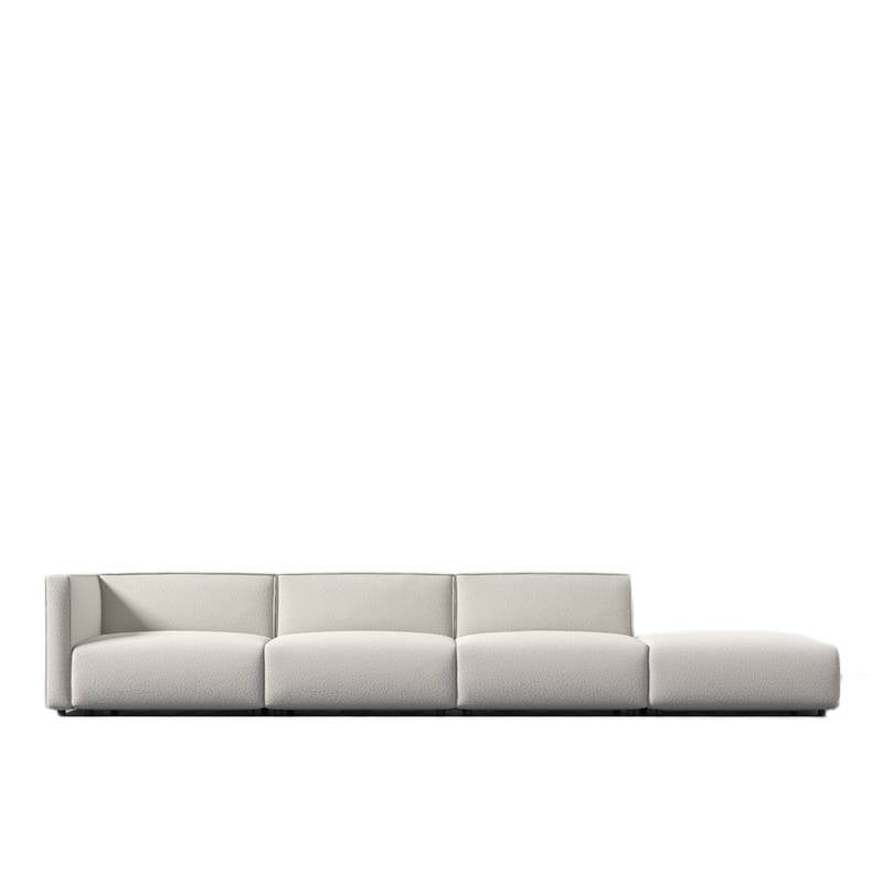 Front Facing View of a Right Oriented  Arya Modular Sectional in Pearl Fabric and Color