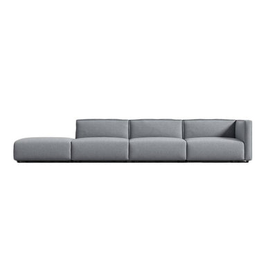 Front Facing View of a Left Oriented  Arya Modular Sectional in Porpoise Fabric and Color