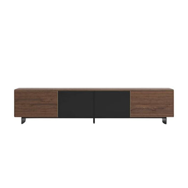 Front View of The Augustus TV Stand In Walnut Veneer