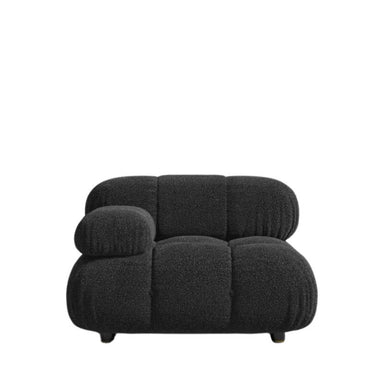 Front Facing View of The Belia Left Arm Modular Sectional Piece With Caviar Fabric