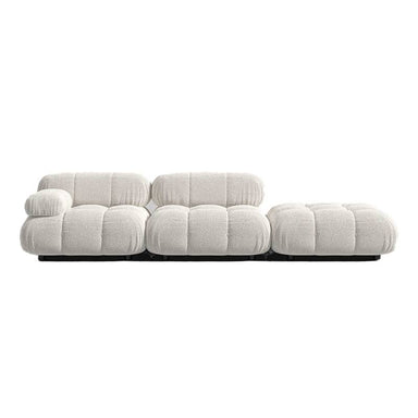 Front View of The Belia Open End Sofa in Pearl Color and Fabric