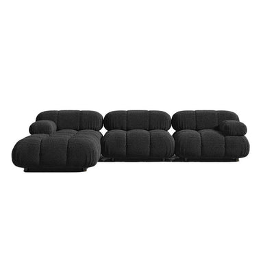 Front Facing View of The Belia Sectional Sofa in Caviar Color and Fabric