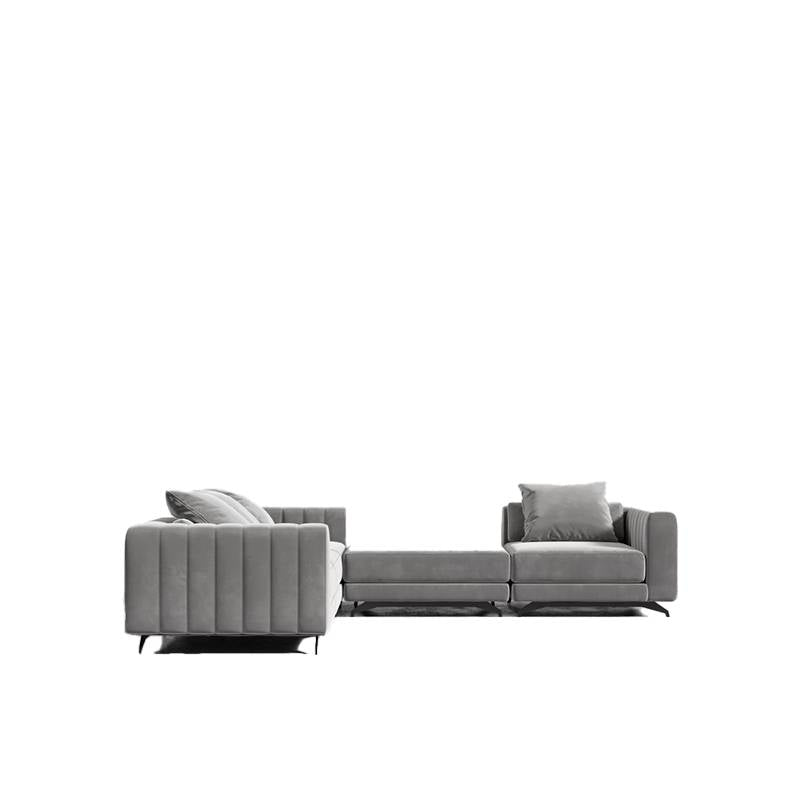 Side Facing View of The Berlin L Sectional in Glacier Grey Fabric and Color