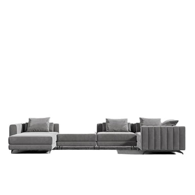 Front Facing View of The Berlin Modular Sectional in Glacier Grey Fabric and Color