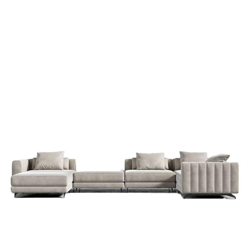 Front Facing View of The Berlin Modular Sectional in Latte Fabric and Color