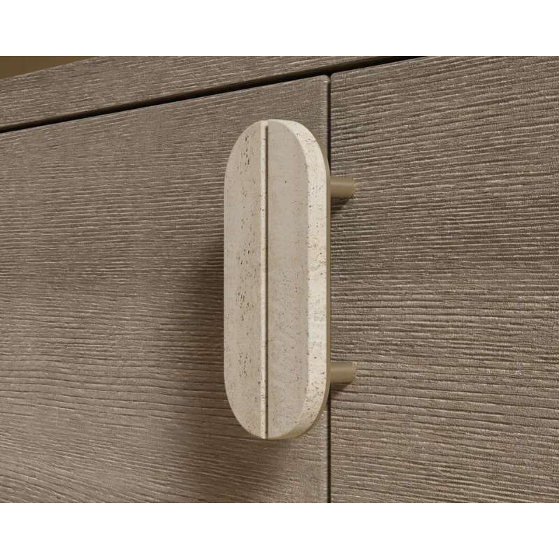 Close Up of a Handle For the Cassia Entryway Console Grey Oak