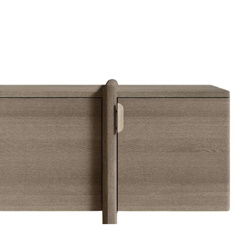 Close Up of The Right Side of The Cassia Entryway Console Grey Oak 