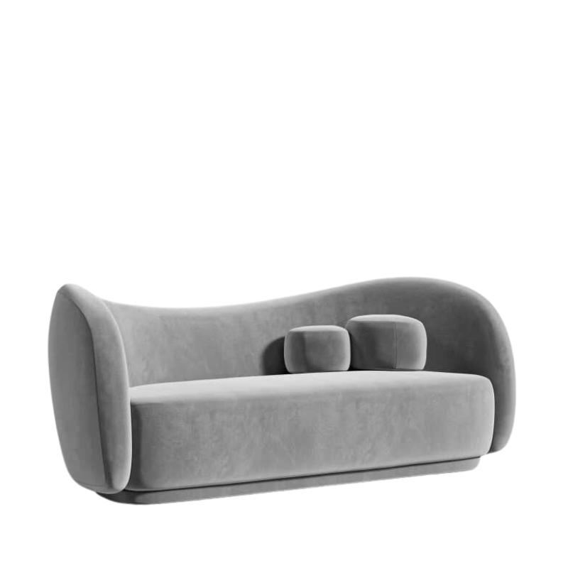 Angled Side View of The Diane Sofa in Glacier Grey Fabric and Color