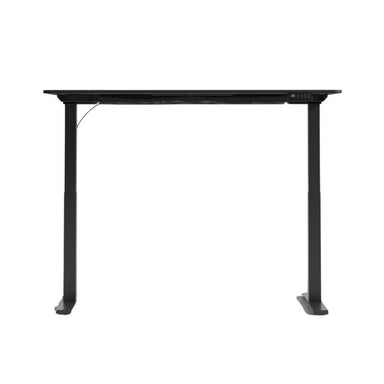 Front Facing View of The Eryk/Athena E-Standing Desk in Black in Lifted Position