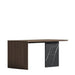 Angled Side View of The Gia Desk With Walnut Veneer Finish and Black Pietra Ceramic Base