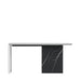 Front Facing View of The Gia Desk With Glossy White Lacquer Finish and Black Pietra Ceramic Base